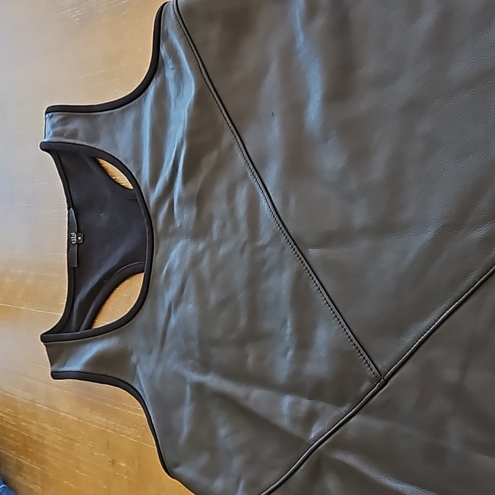 Tibi Lamb Leather Patchwork Tank - image 1